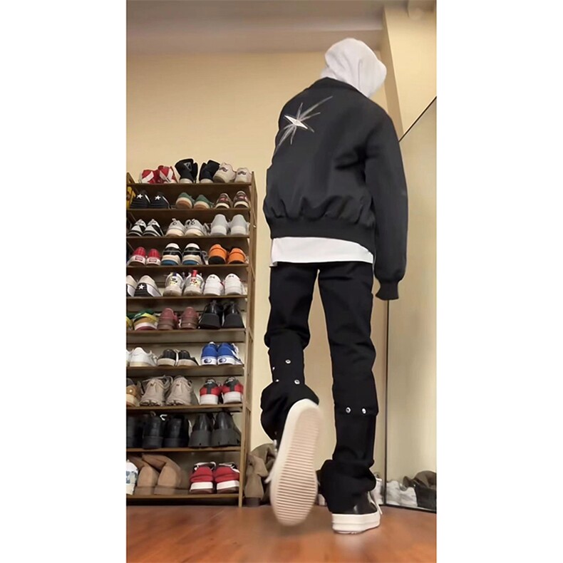 美式ins高街hiphop新款弹力修身直筒休闲裤货号K675P65图片