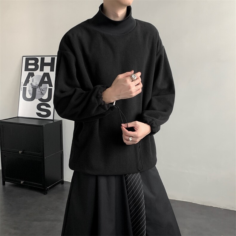 2025秋冬新款立领摇粒绒卫衣打底衫保暖山本耀司风格WY850-P55,男装T恤,电商A057