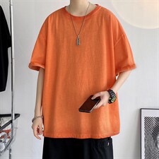 22年纯高品质新款重磅港风潮牌短袖宽松落肩T恤MT35010-P48，男装T恤，星座717