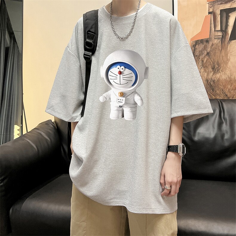NASA叮当猫华夫格t恤男短袖男大码五分袖酒店风HT73233-P22,男装T恤,电商A040