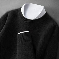 2025年秋季长袖青春流行圆领男款，男装羊绒套衫，戎叶云台
