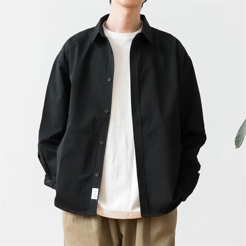 青春流行新款潮流文艺长袖时尚标准百搭纯色慵懒衬衫简约潮男，男装衬衫，星座1210-1