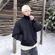 立领棉服男韩版潮流高街痞帅休闲百搭面包服廓形飞行员高级感外套，男装夹克，星座506A