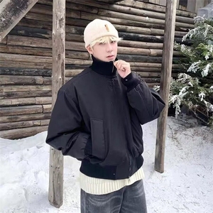 立领棉服男韩版潮流高街痞帅休闲百搭面包服廓形飞行员高级感外套图片