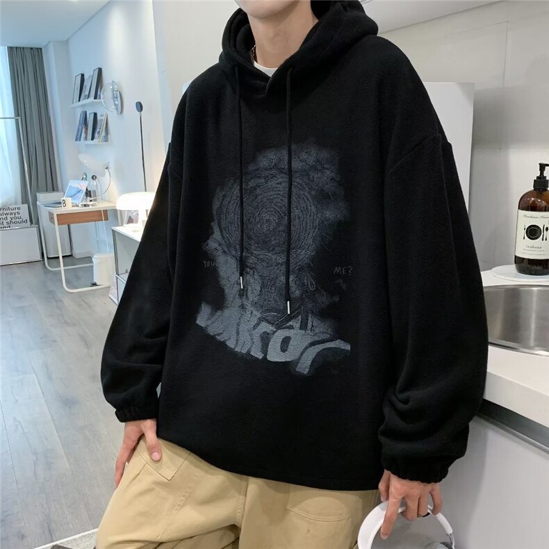 摇粒绒羊毛羔重磅卫衣男印花冬季加厚连帽卫衣Y8804P40,男装卫衣,星座1116-2