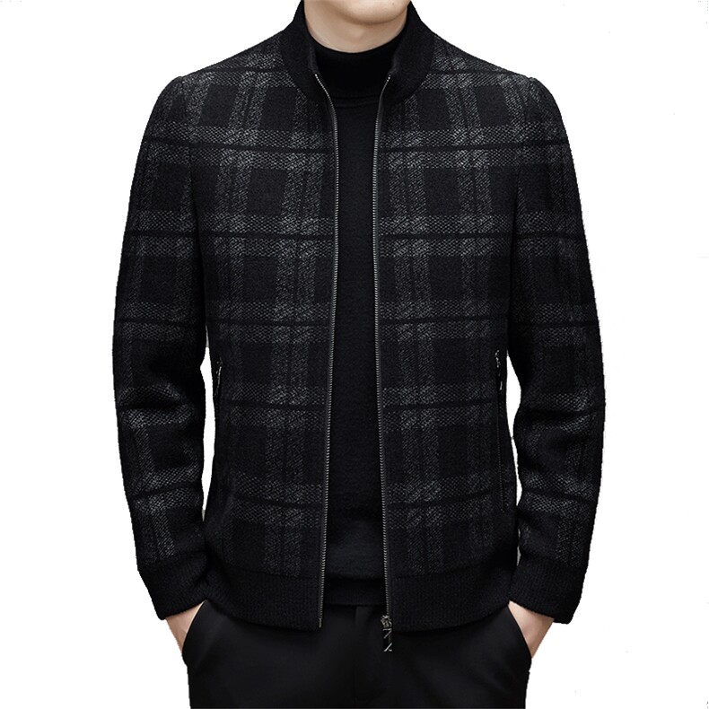 DJ26605钱塘2020-3冬季厚款商务休闲立领时尚中年男士夹克P285,男装夹克,钱塘207-3