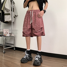 2025夏季新款港风抖音迷彩美式男女情侣刺绣潮休闲短裤K620/特P35，男装牛仔裤，星座608A