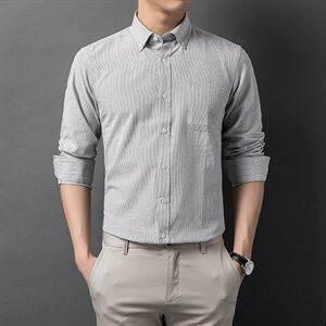 H5615钱塘2020-1秋冬男士小格子衬衣舒适P42图片