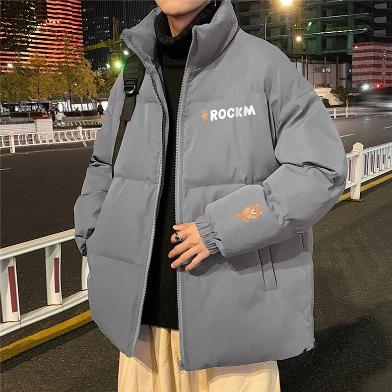 秋冬新款韩版加绒加厚保暖立领宽松棉服外套男MY2058P95控118,男装棉衣,电商A268A