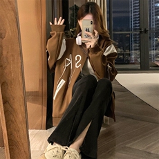 美式潮牌情侣设计感夹克宽松复古重工刺绣棒球服外套女男C387-90，男装夹克，星座911-2(原星座613-2）