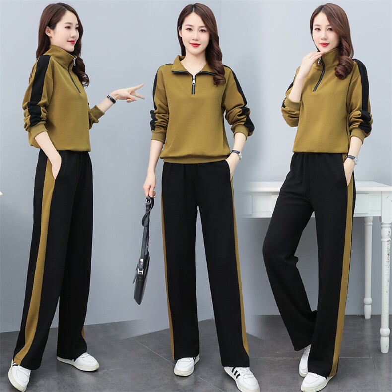 春秋休闲运动服套装女2025新款时尚撞色洋气减龄高级感卫衣两件套,女装套装/套裙,凝聚力