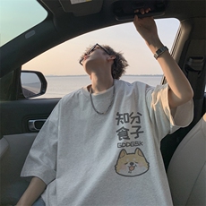 已注册/夏季外景纯棉港风宽松大码短袖T恤男休闲打底DT00147/P25，男装T恤，电商B316
