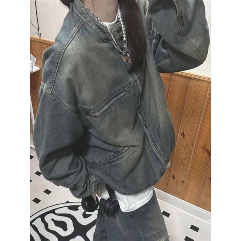 【有货】美式复古水洗做旧牛仔外套男女春秋工装夹克JK05WW-特P68,男装夹克,星座1007（原301D）