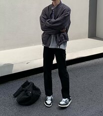 秋冬黑色牛仔裤男宽松直筒弹力街头潮牌牛仔长裤NZ2003-p40，男装牛仔裤，星座1001-1