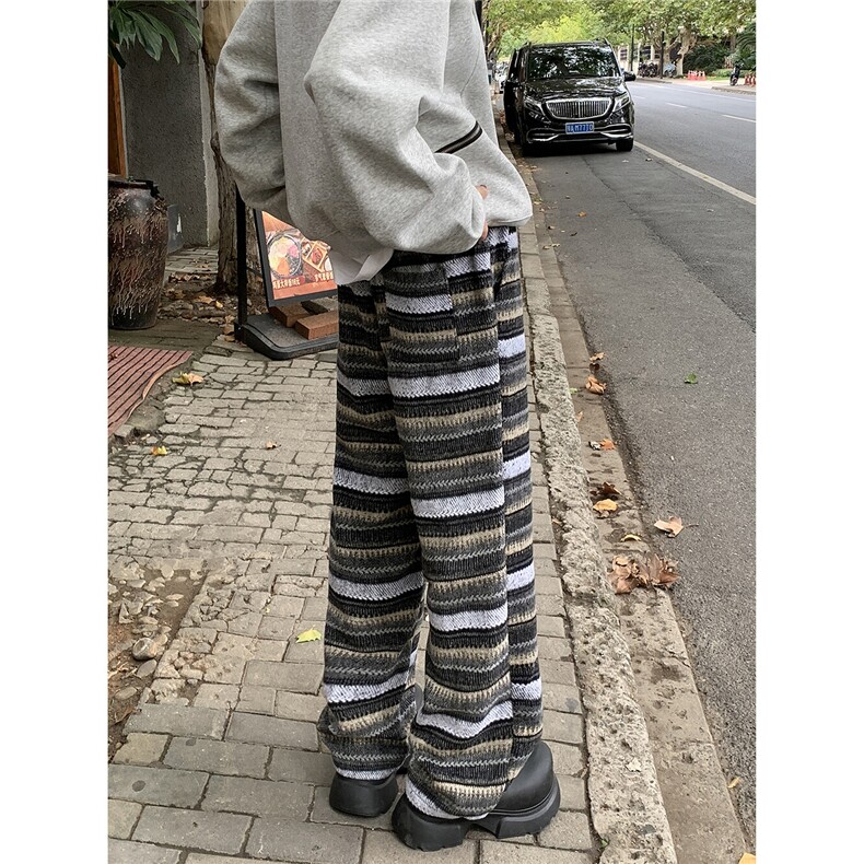 秋冬毛呢休闲裤女九分加厚美拉德慵懒风洋气直筒裤K066-P45,男装休闲裤,星座308B-2