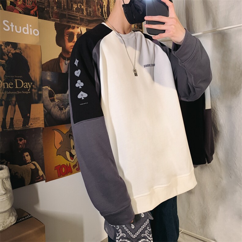 2021春秋季新款圆领拼接男士卫衣202-7-GW01,男装卫衣,星座1302