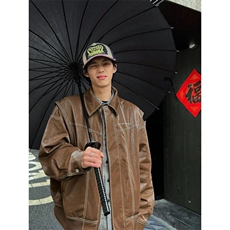 现货不缺货假两件皮衣复古夹克外套1209-1-JK17-P108（网图），男装夹克，星座1209-1