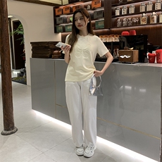 现货已出，2024夏季前片蝴蝶印花P45-K75，女装T恤，慧峰