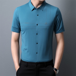 PAF3308钱塘2020-3夏季新款男士无痕高品质短袖衬衫宽松衬衣P44图片