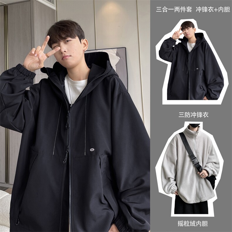 抖音直播！冲锋衣防风防水三合一外套夹克男两件套 XH36SHY-P97图片