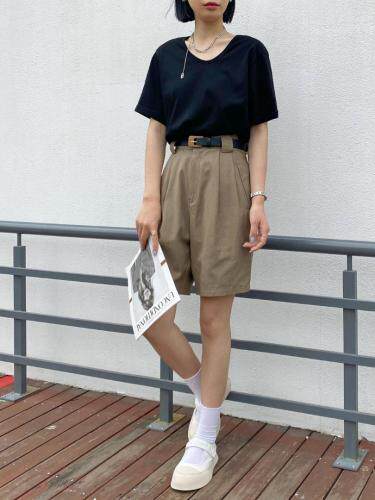 【现货】夏季腰带五分裤，女装，一·贝宣