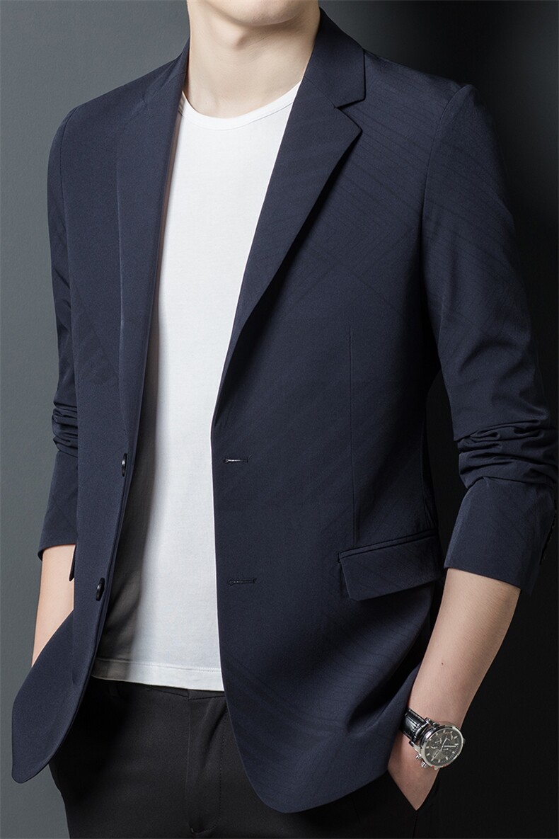 春秋季2023新款西服男士中年外套商务休闲单件西装成熟爸爸上衣,男装西服,电商B212（原钱塘6029）
