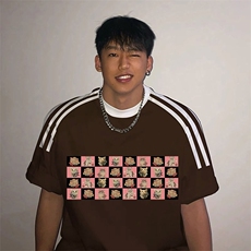 夏季美式高街重磅纯棉三条杠织带撞色男女短袖T恤ZD397-特P30，男装T恤，电商A486