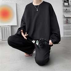 仓库现货DSA059-TZ742-P80控108高品质套装圆领卫衣卫裤两件套，男装休闲裤，电商A059