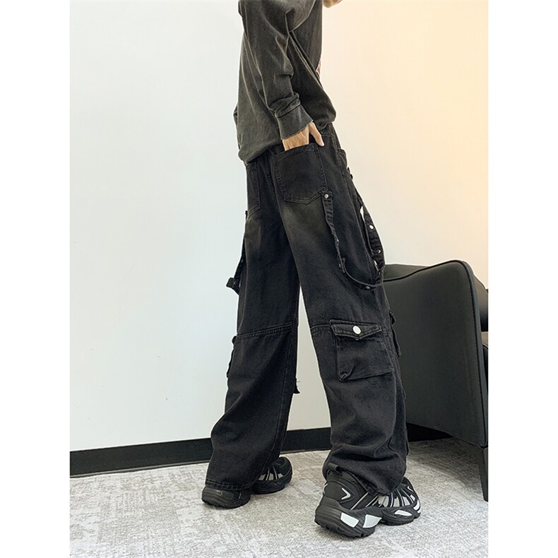 美式街头工装牛仔裤男直筒宽松欧美高街vibe风长裤子NZ015-P73,男装牛仔裤,星座308B-2