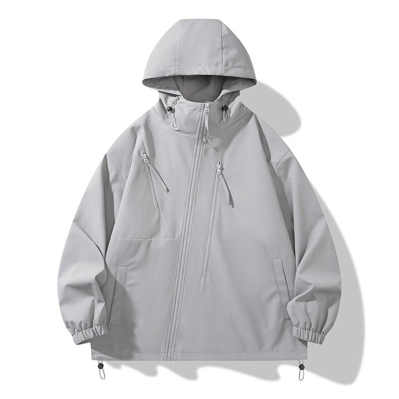 秋季新款二开宽松夹克男纯色冲锋衣外套DSA157B-JK7834-P68,男装夹克,电商A157B