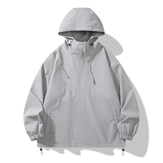 秋季新款二开宽松夹克男纯色冲锋衣外套DSA157B-JK7834-P68，男装夹克，电商A157B