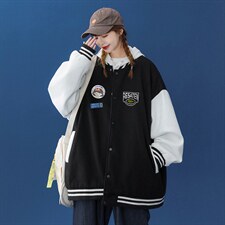 2022春季青春个性卡通简约撞色拼接夹克棒球服外套G86P65控78，男装夹克，A247A