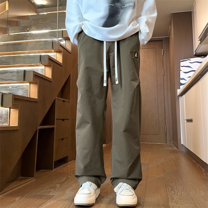 酒店风男秋新款冲锋裤潮牌宽松直筒垂感美式时尚休闲裤P40大货足,男装休闲裤,电商B388