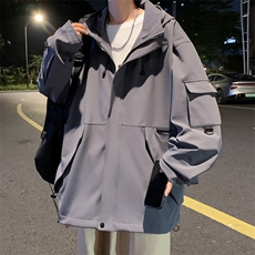 秋冬款工装外套男港风潮流连帽夹克冲锋衣JK23126-P80，男装夹克，星座717