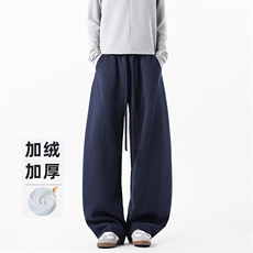 B258-K2939加绒45控98抖音品质弯刀卫裤65%棉35%聚酯纤维，男装休闲裤，电商B258