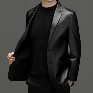2310秋冬新款海宁男士皮衣皮西服休闲男装外套百搭P700