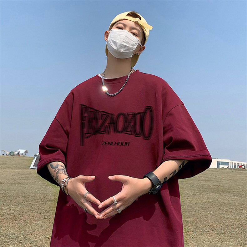 XY5128-TP25控价38美式潮牌印花休闲宽松式短袖大码半袖t恤上衣男,男装T恤,电商A102-1