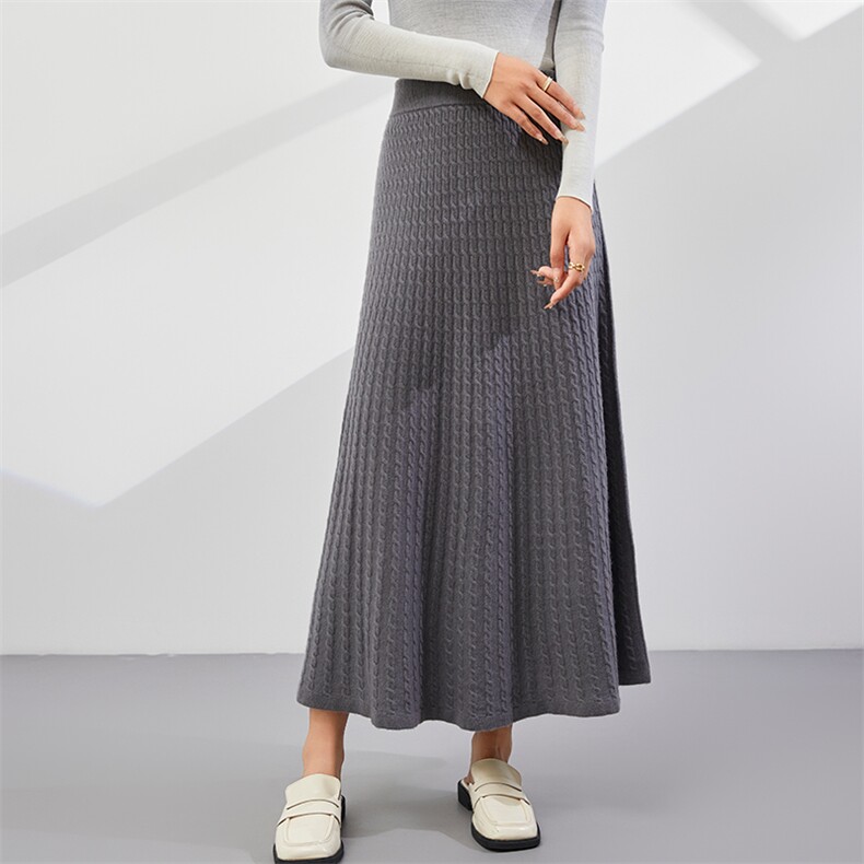 多色可选新款气质百搭经典款简约扭花半身裙，女装半身裙，美够羊绒