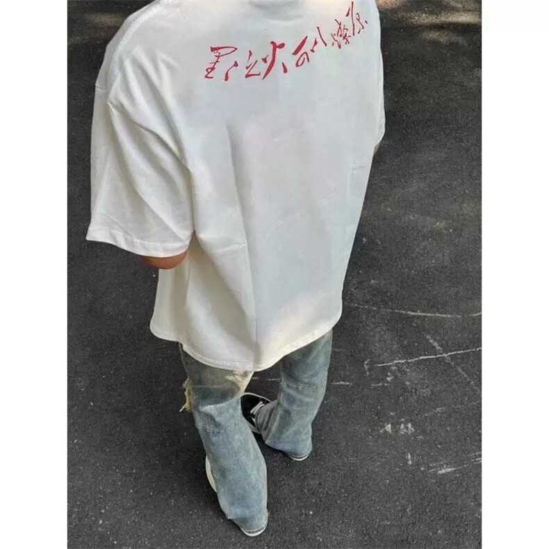 网图星星之火可以燎原文字印花圆领短袖T恤2763-P35现货,男装T恤,电商C310-1