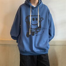 海绵宝宝纯棉连帽卫衣男大码运动帽衫宽松薄WY2245-P35加绒款-P40，男装卫衣，电商A040