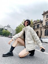 九宫格绣花时尚羽绒服，女装羽绒服，东洋天堂之花