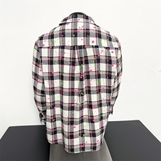 假模-美式涂鸦格子衬衫男外套复古上衣8053-P48，男装衬衫，电商B380（原B361）