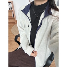针织拉链夹克外套1302-GS10-P75成分100聚酯纤维，男装夹克，星座1302
