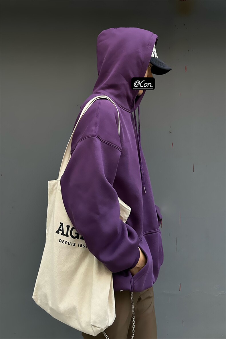 奥利绒秋冬纯色宽松男士连帽卫衣D328-WY399-薄款特P38厚款P48,男装卫衣,电商D328