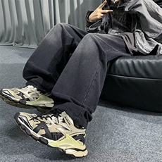 渐变牛仔裤男2024秋季新款做旧美式vibe高街帅直筒长裤RK960-P41，男装牛仔裤，星座412-2