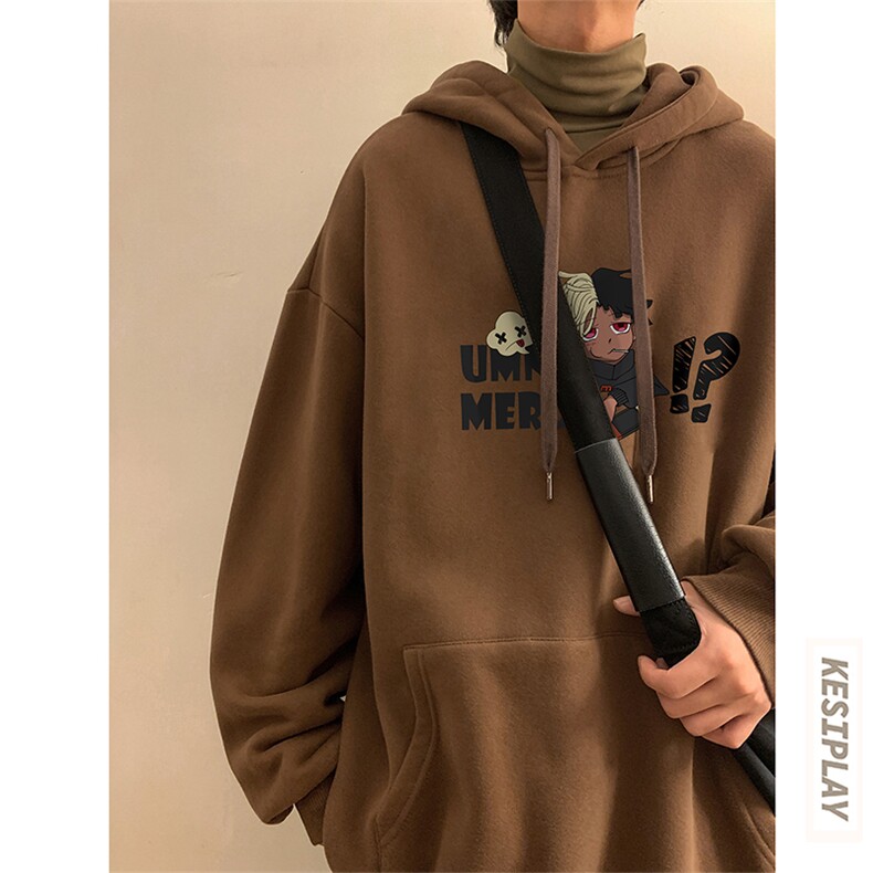 HDT1497-TP55 控价78  冬季新款重磅加绒男生美式ins潮流印花卫衣图片