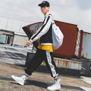 青少年班服套装男运动休闲两件套潮秋季外套图片