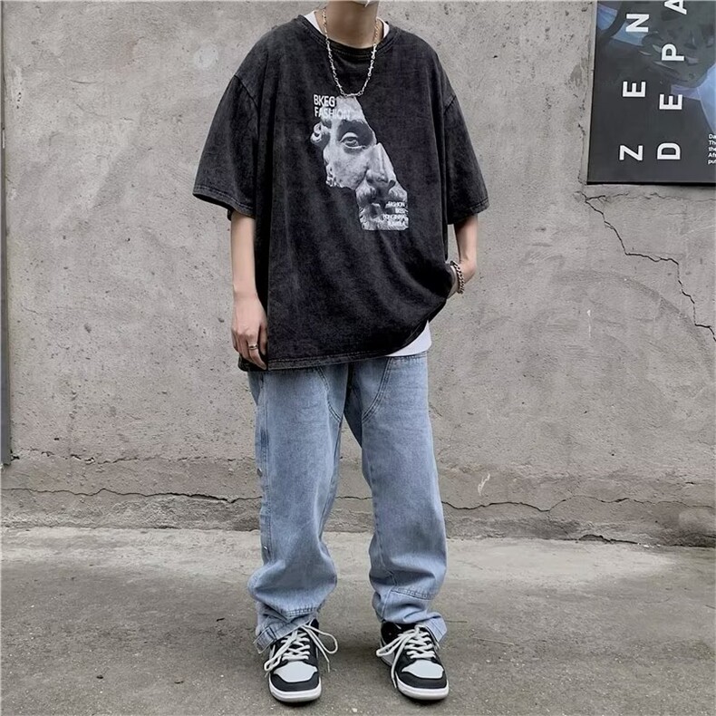 夏季高品质纯棉水洗商标短袖T恤T3094p35,男装T恤,星座1013
