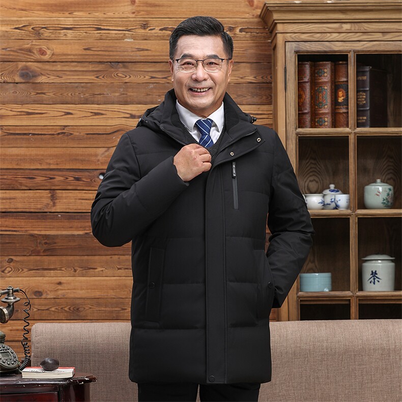 主推大货可拆卸帽中老年羽绒服外套男士加厚爸爸装90绒羽绒服大衣,商品下架区,钱塘723