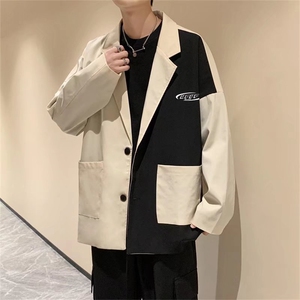男士休闲撞色西装外套J018P55图片